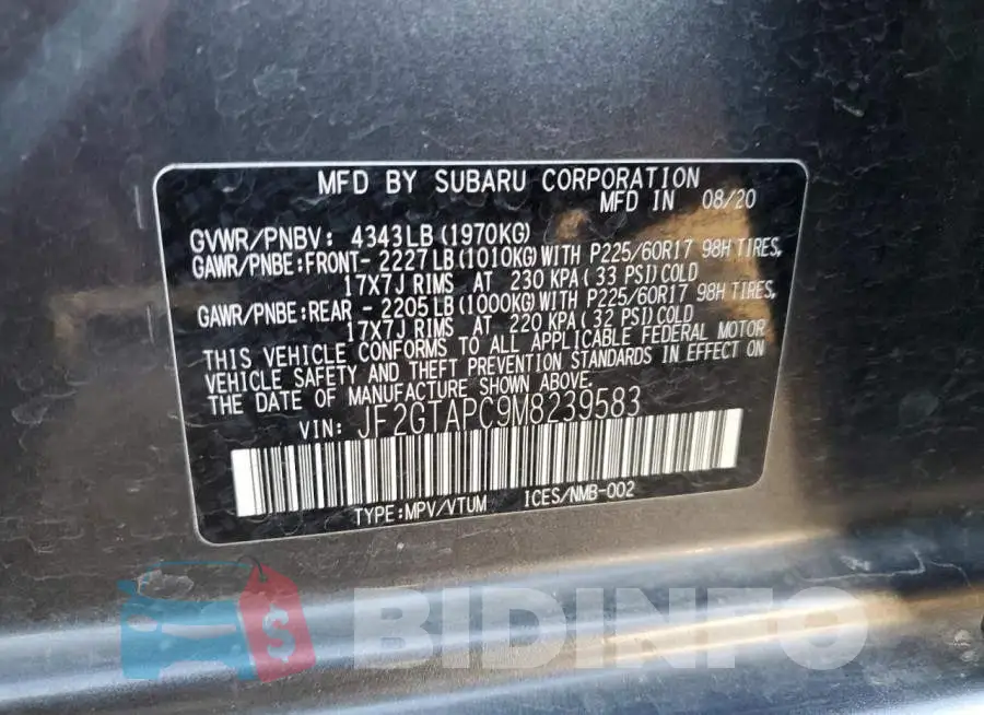 JF2GTAPC9M8239583 Photo# 12