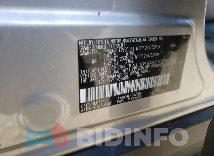 2T3A1RFV1LW088887 Photo# 12
