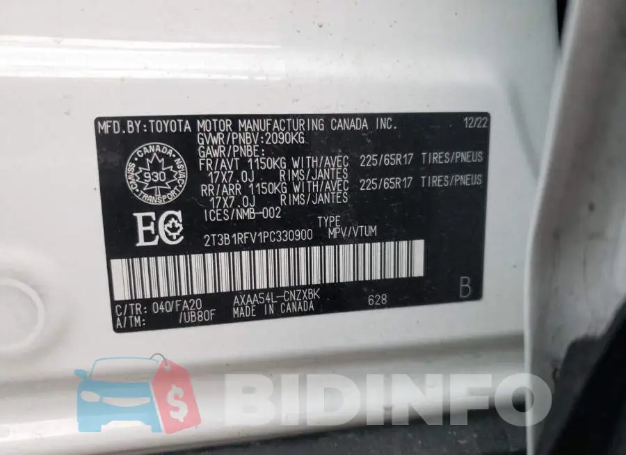 2T3B1RFV1PC330900 Photo# 13