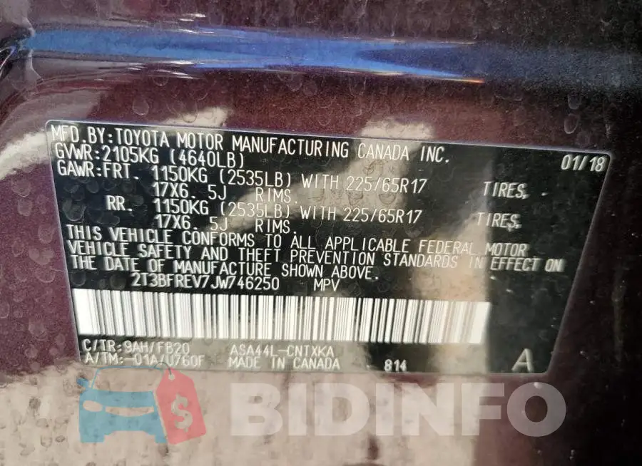 2T3BFREV7JW746250 Photo# 12