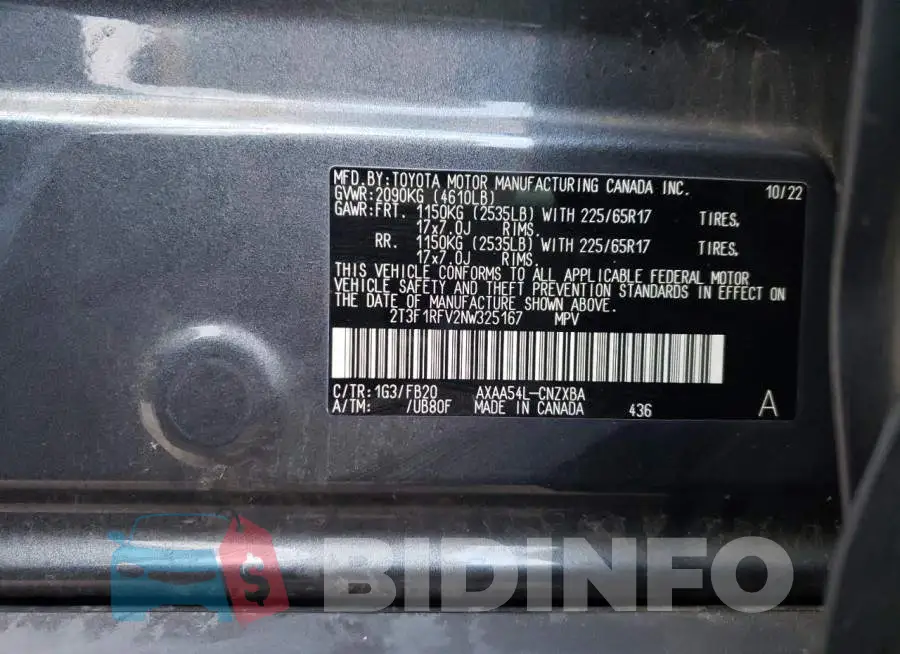2T3F1RFV2NW325167 Photo# 14