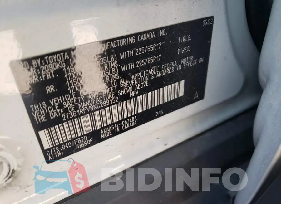 2T3G1RFV8NC289152 Photo# 13