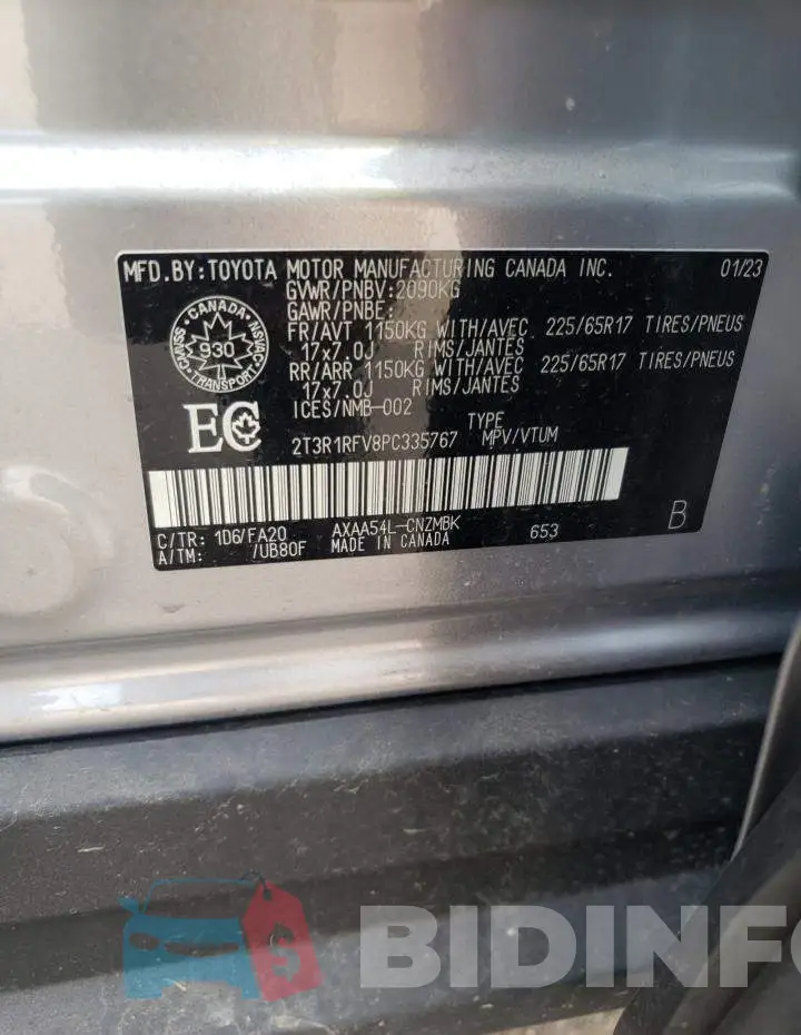 2T3R1RFV8PC335767 Photo# 13