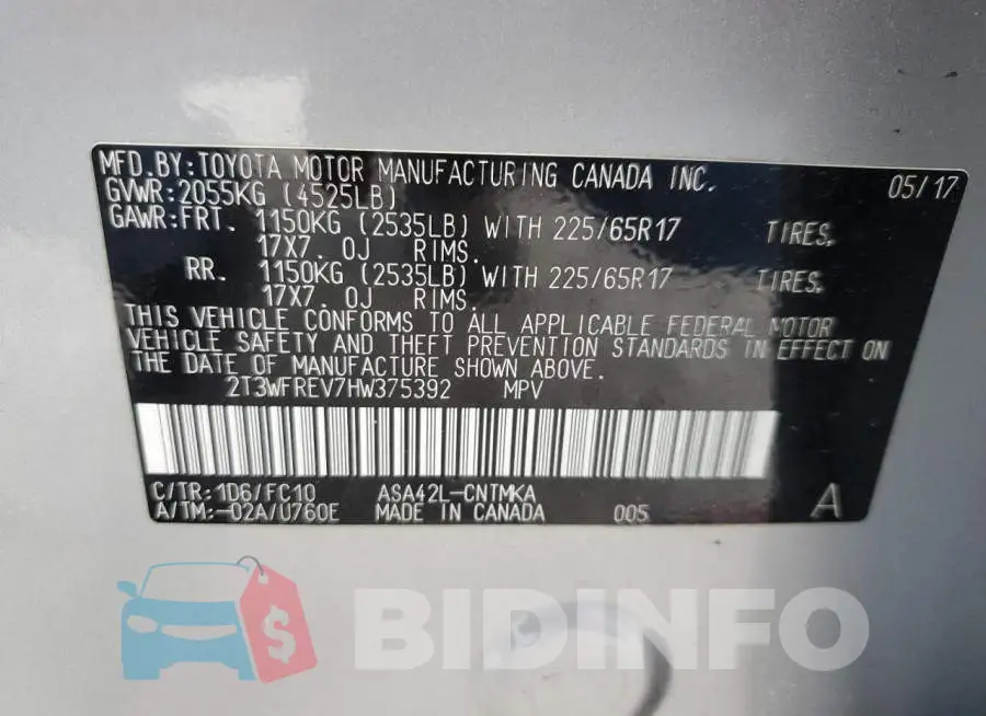 2T3WFREV7HW375392 Photo# 13