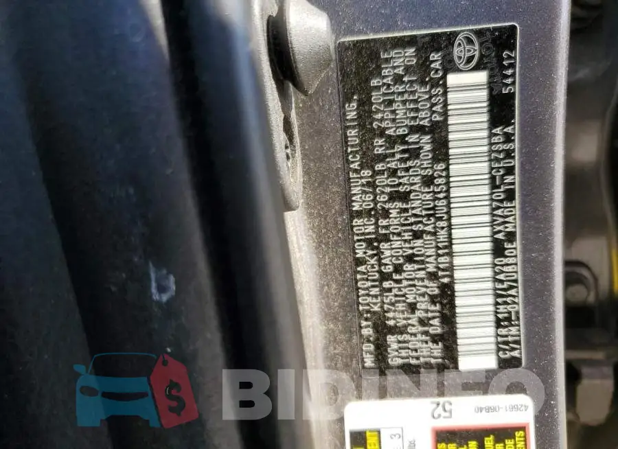 4T1B11HK8JU645826 Photo# 12