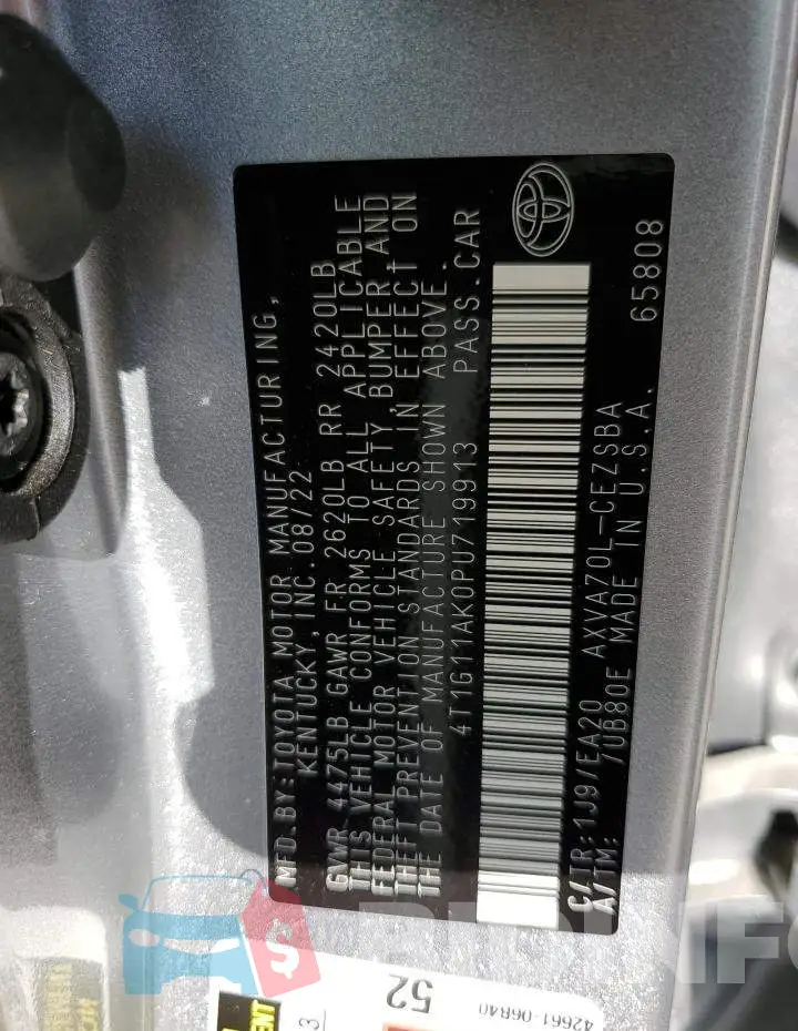 4T1G11AK0PU719913 Photo# 12