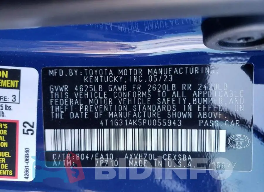 4T1G31AK5PU055943 Photo# 12