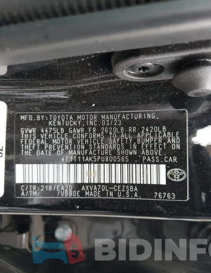 4T1T11AK5PU800565 Photo# 12