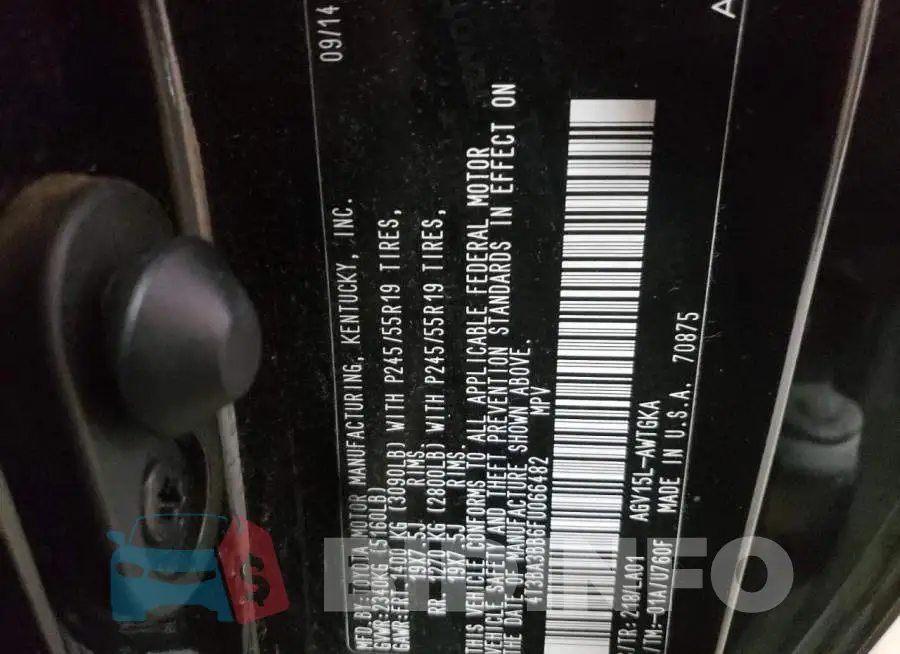 4T3BA3BB6FU066482 Photo# 13