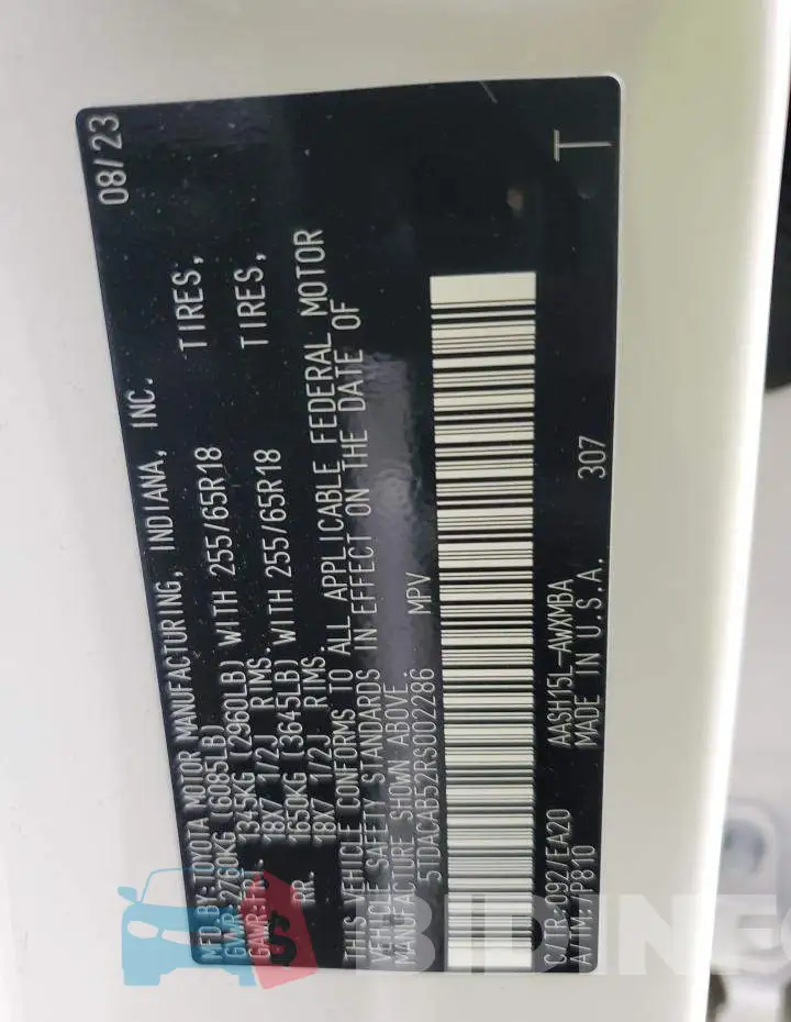 5TDACAB52RS002286 Photo# 13