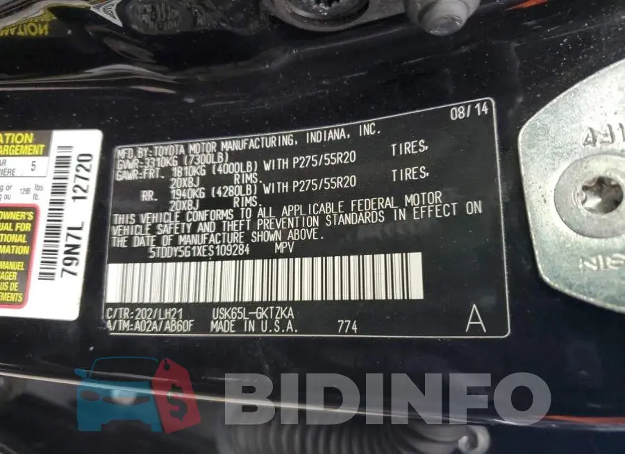5TDDY5G1XES109284 Photo# 12