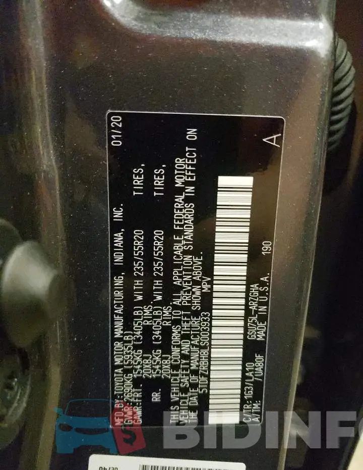 5TDFZRBH8LS003933 Photo# 12