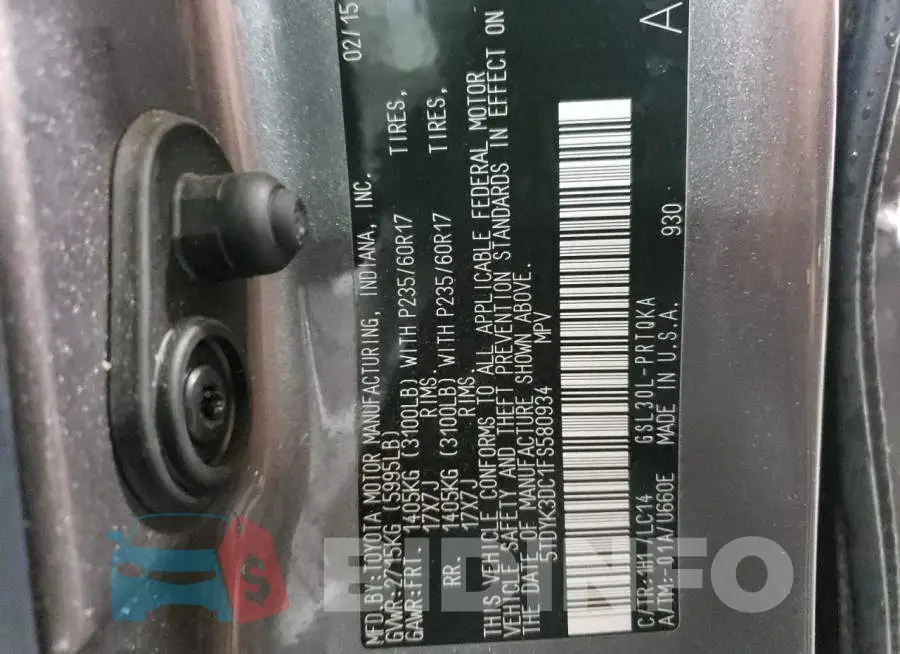 5TDYK3DC1FS580934 Photo# 13