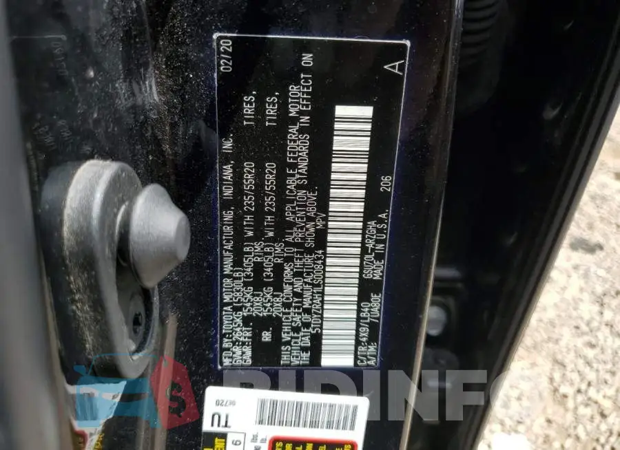 5TDYZRAH1LS008434 Photo# 12