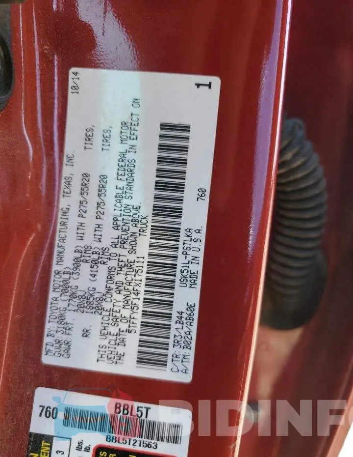 5TFFY5F14FX175111 Photo# 12