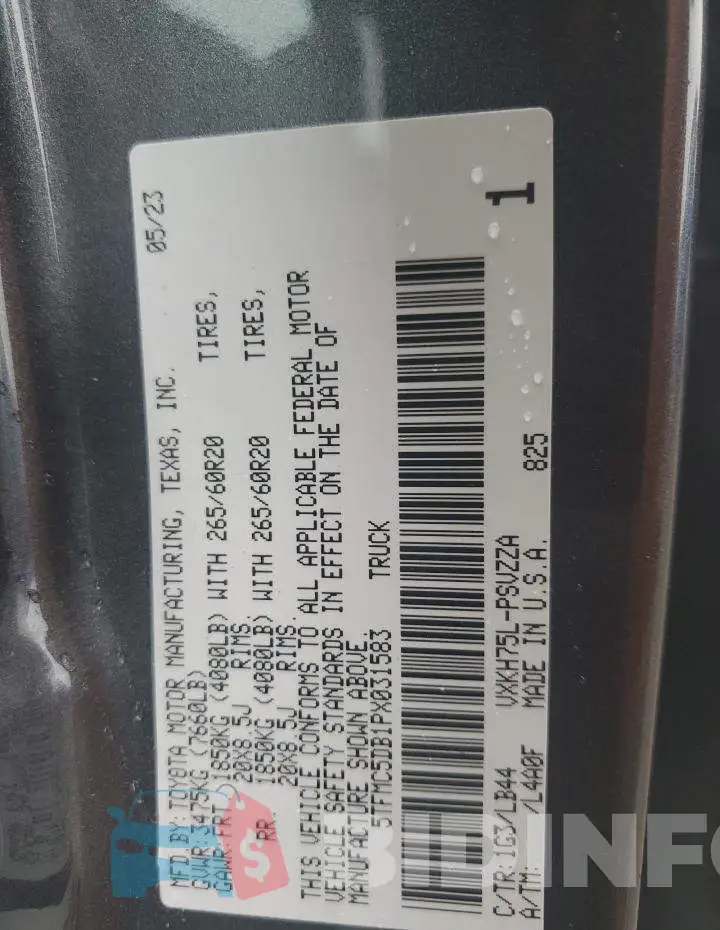 5TFMC5DB1PX031583 Photo# 12