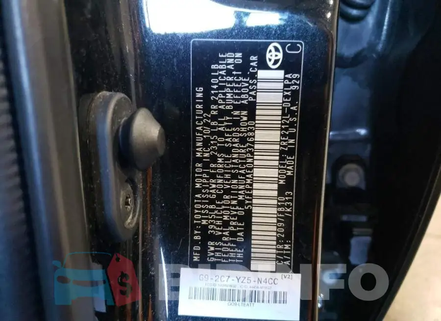 5YFEPMAE0NP376830 Photo# 12