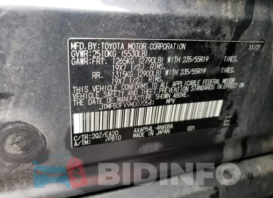 JTMFB3FV9MD070541 Photo# 13