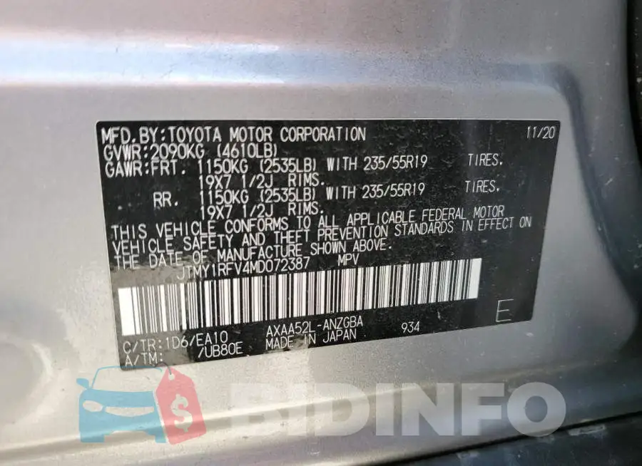 JTMY1RFV4MD072387 Photo# 14