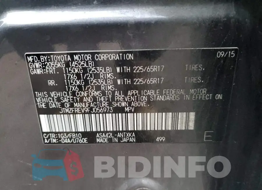 JTMZFREV9FJ056973 Photo# 14