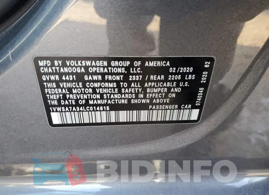 1VWSA7A34LC014815 Photo# 12
