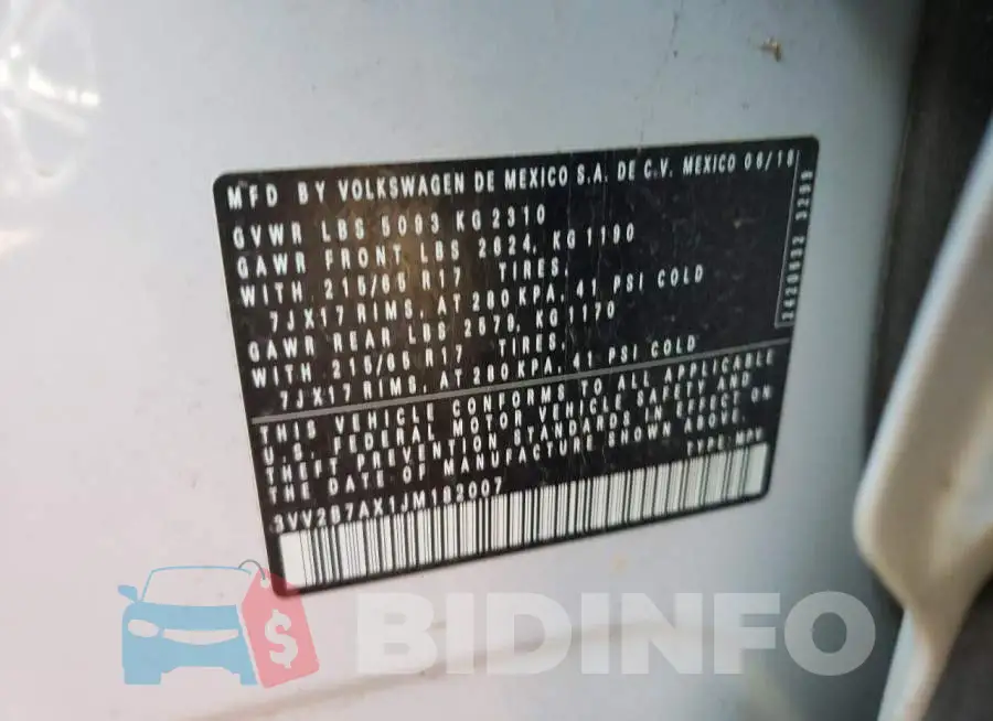 3VV2B7AX1JM182007 Photo# 13