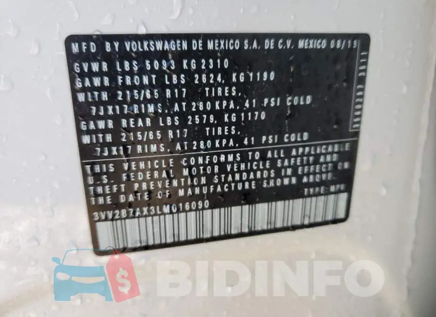 3VV2B7AX3LM016090 Photo# 14