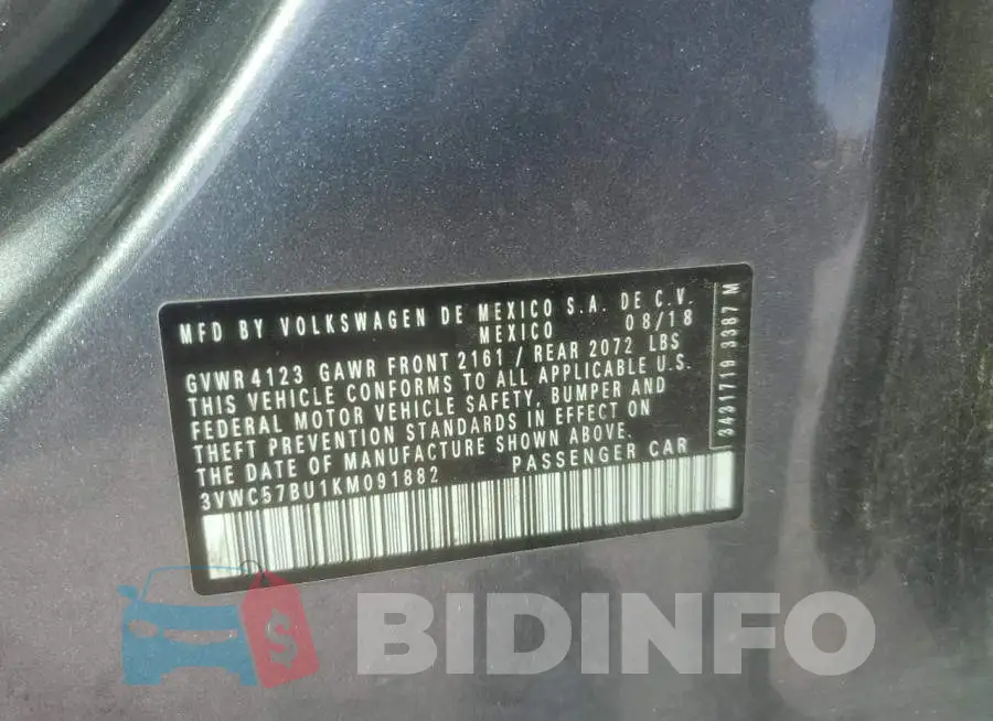 3VWC57BU1KM091882 Photo# 12