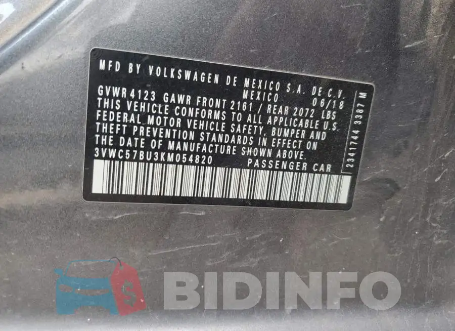 3VWC57BU3KM054820 Photo# 13