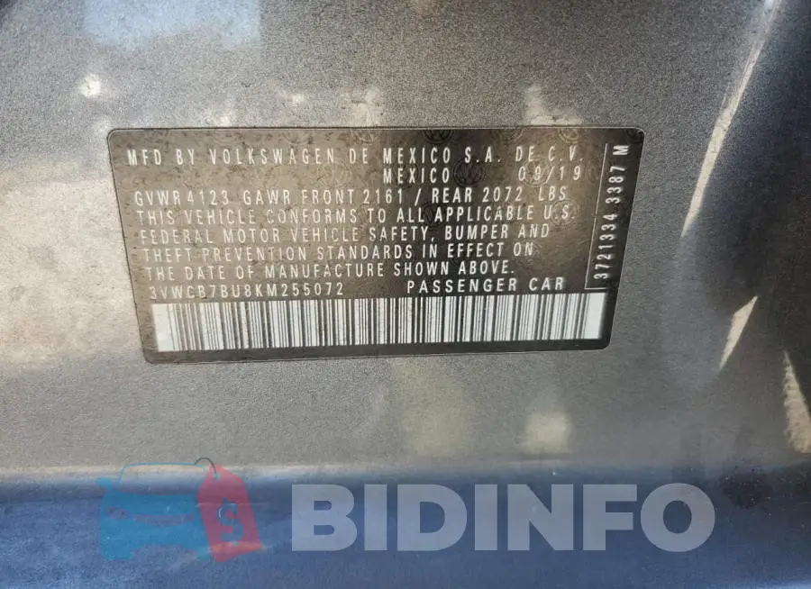 3VWCB7BU8KM255072 Photo# 13