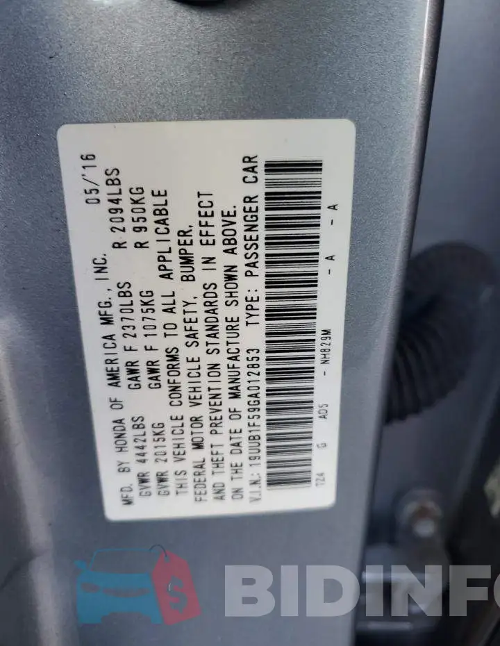 19UUB1F59GA012853 Photo# 12