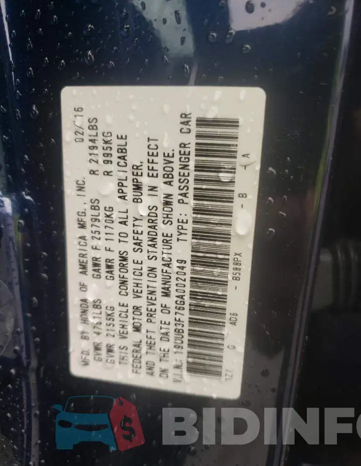 19UUB3F76GA002049 Photo# 13