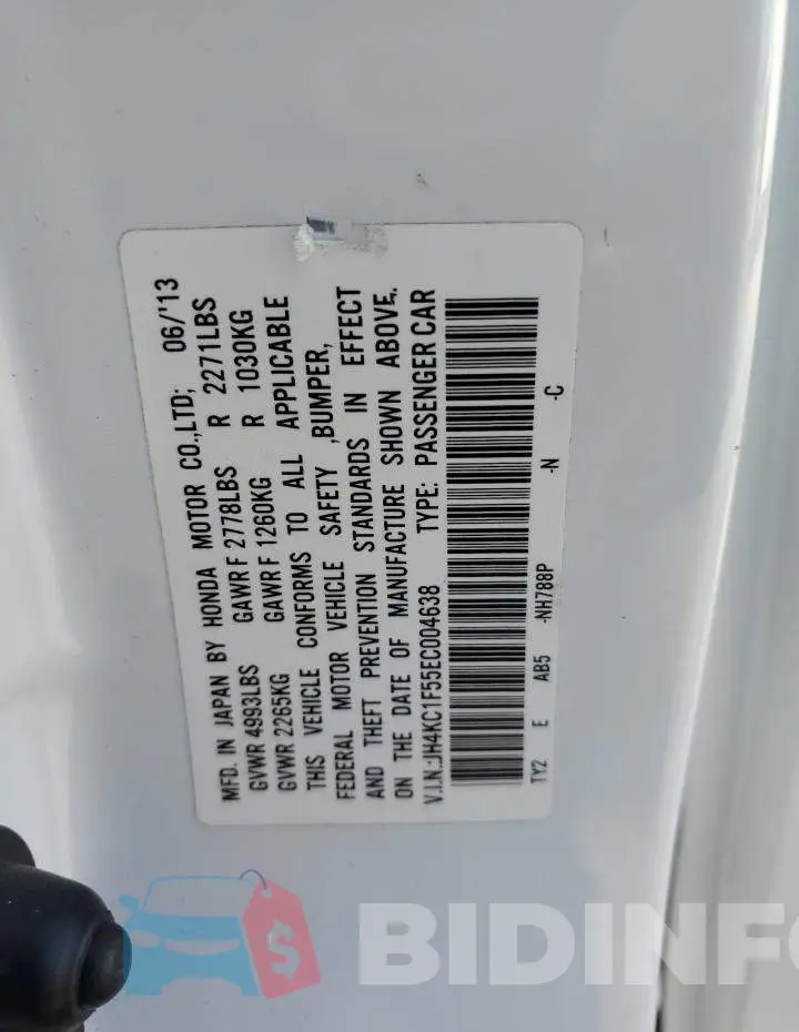 JH4KC1F55EC004638 Photo# 12