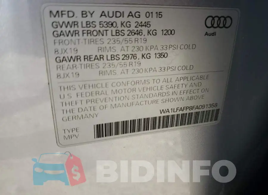 WA1LFAFP8FA091358 Photo# 14