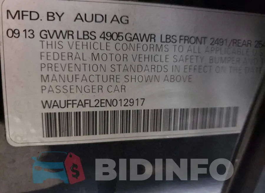 WAUFFAFL2EN012917 Photo# 12