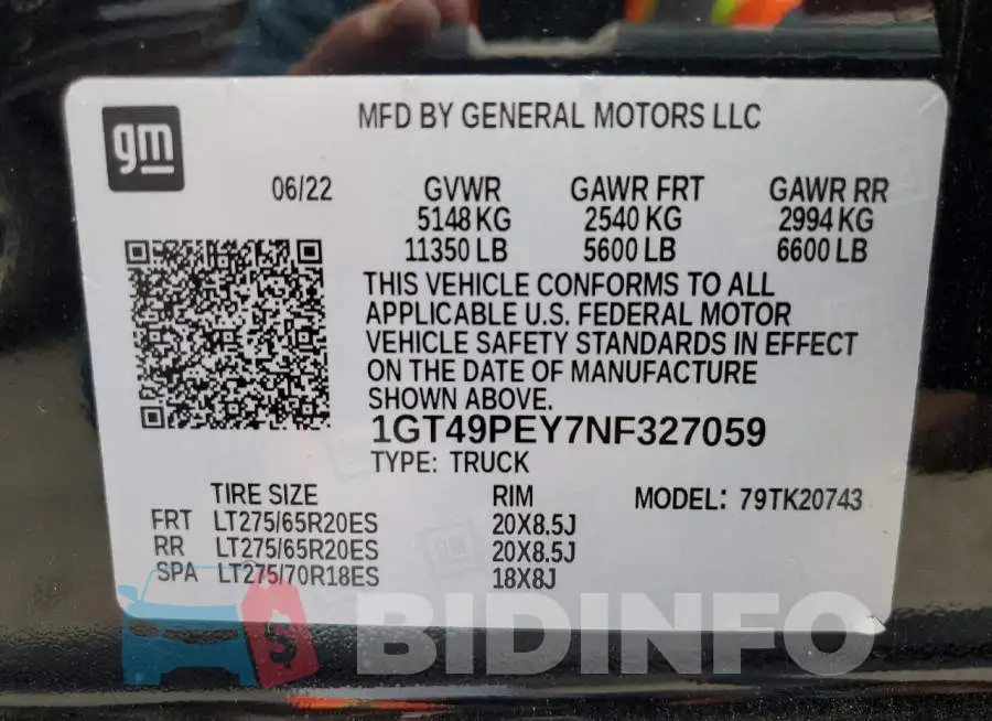 1GT49PEY7NF327059 Photo# 12
