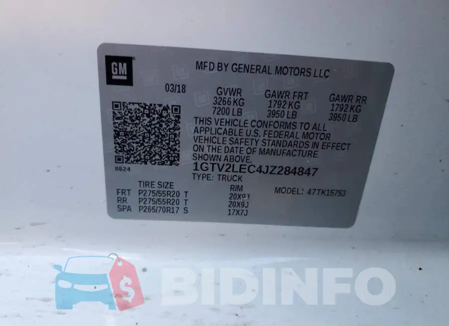 1GTV2LEC4JZ284847 Photo# 12