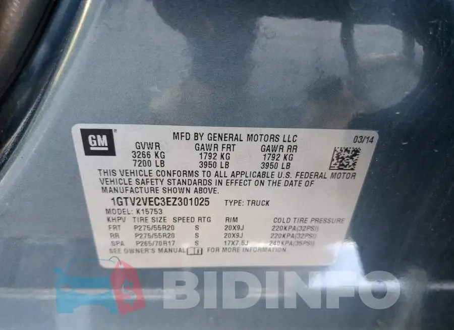 1GTV2VEC3EZ301025 Photo# 12