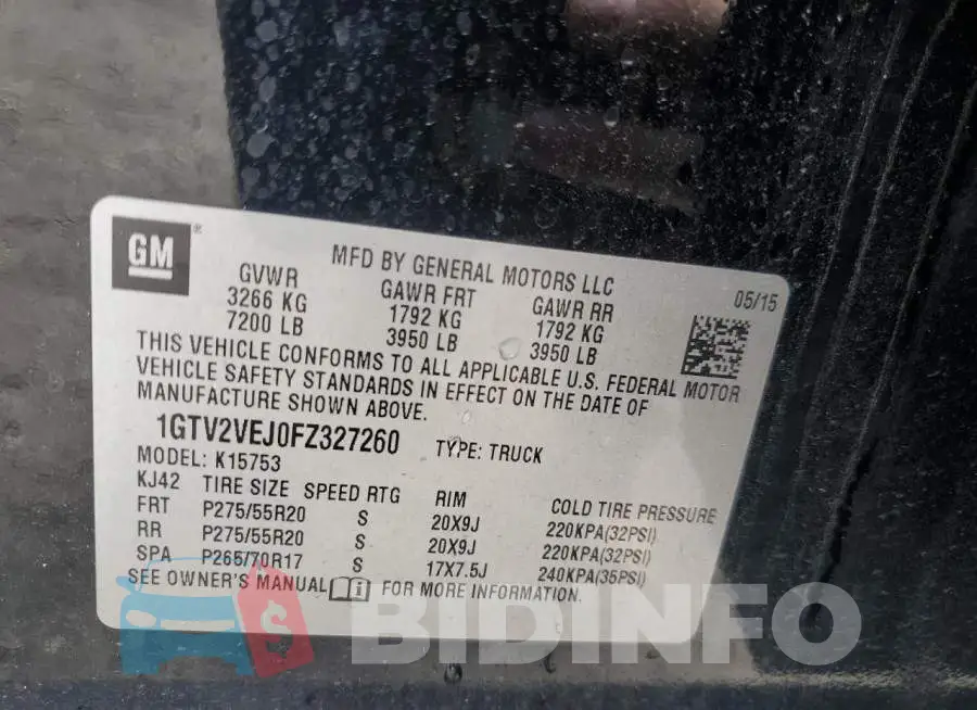 1GTV2VEJ0FZ327260 Photo# 12