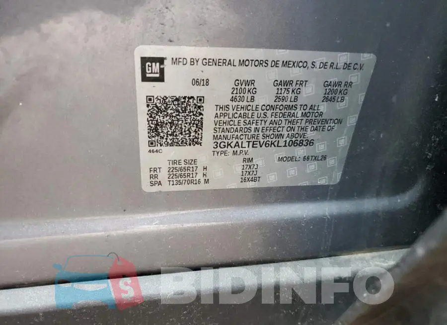 3GKALTEV6KL106836 Photo# 12