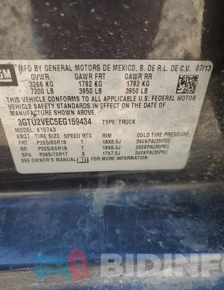 3GTU2VEC5EG159434 Photo# 12