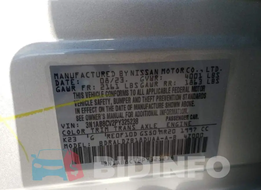 3N1AB8CV2PY325238 Photo# 12