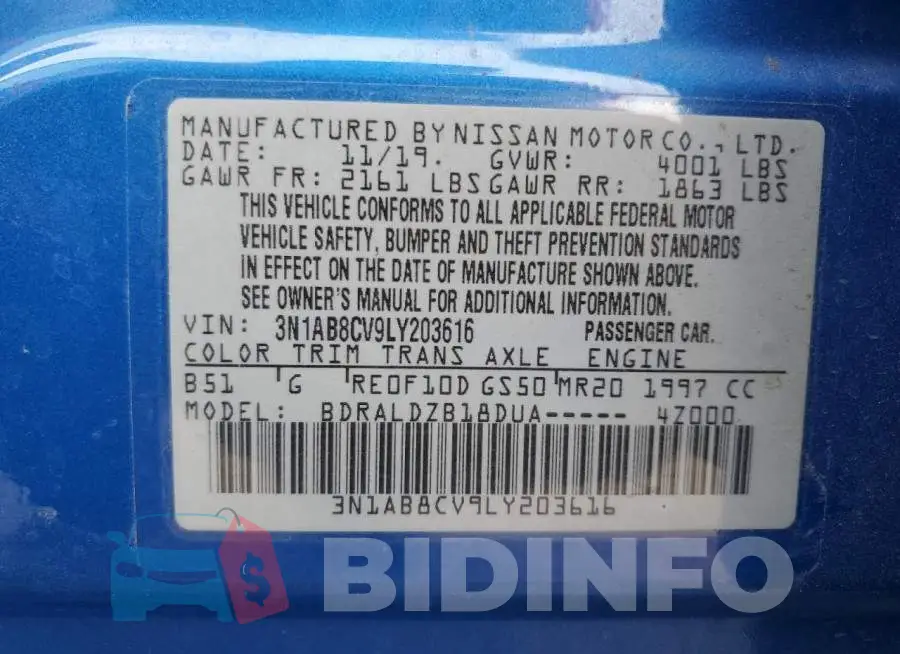 3N1AB8CV9LY203616 Photo# 12