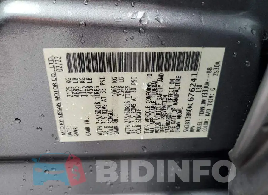 5N1BT3BB0NC676241 Photo# 12