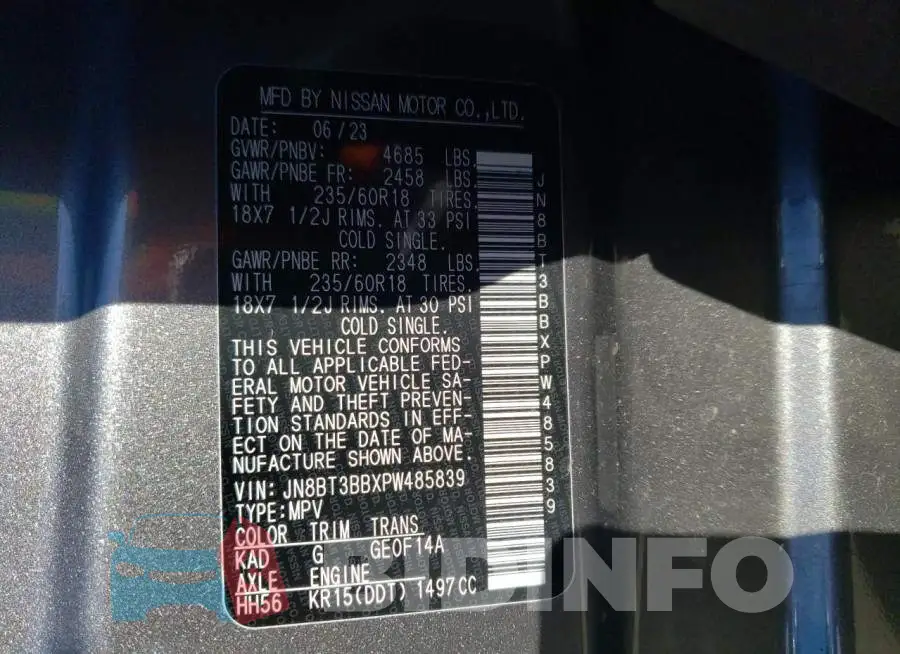 JN8BT3BBXPW485839 Photo# 13