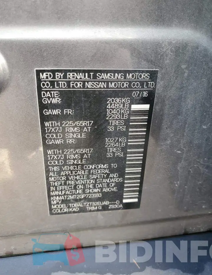 KNMAT2MT2GP723183 Photo# 13