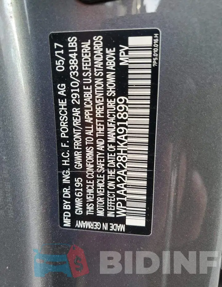 WP1AA2A28HKA91899 Photo# 13