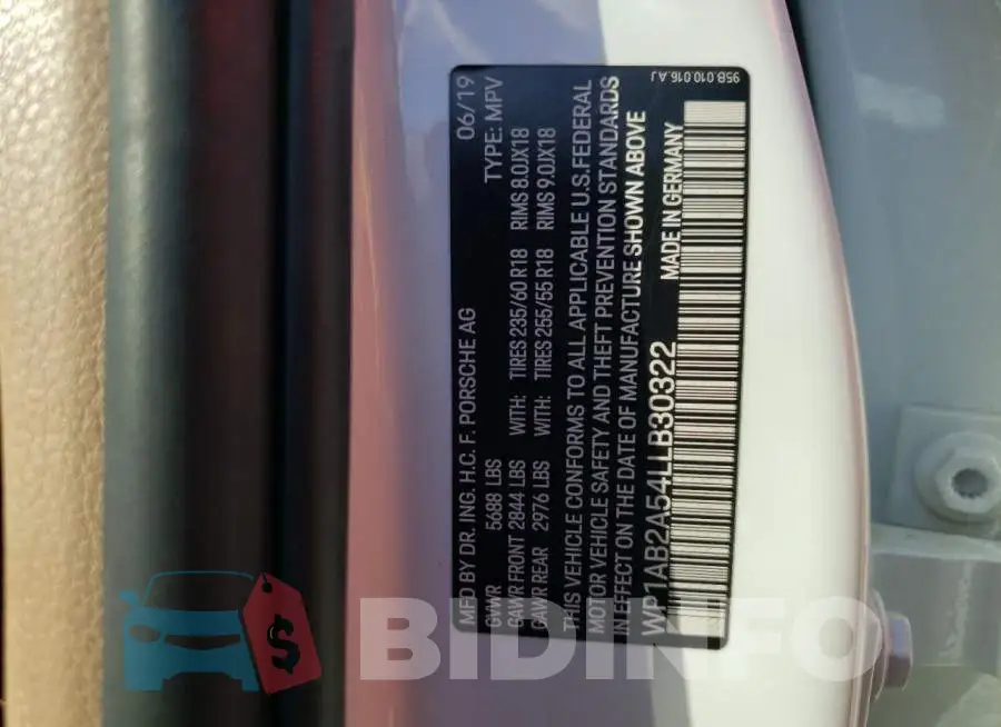 WP1AB2A54LLB30322 Photo# 13