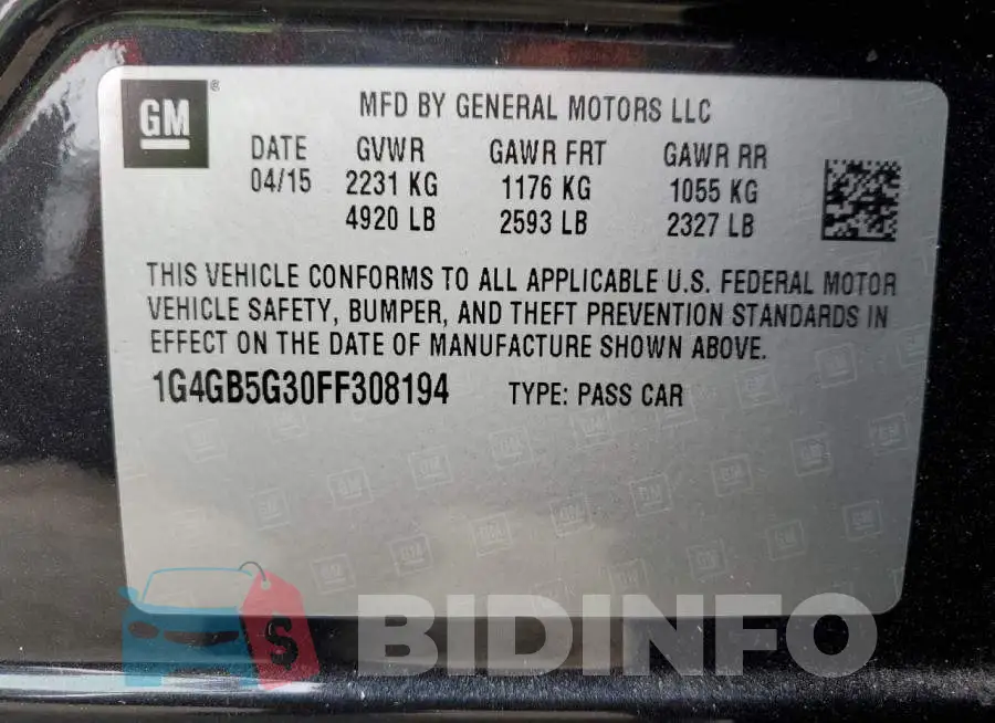 1G4GB5G30FF308194 Photo# 12