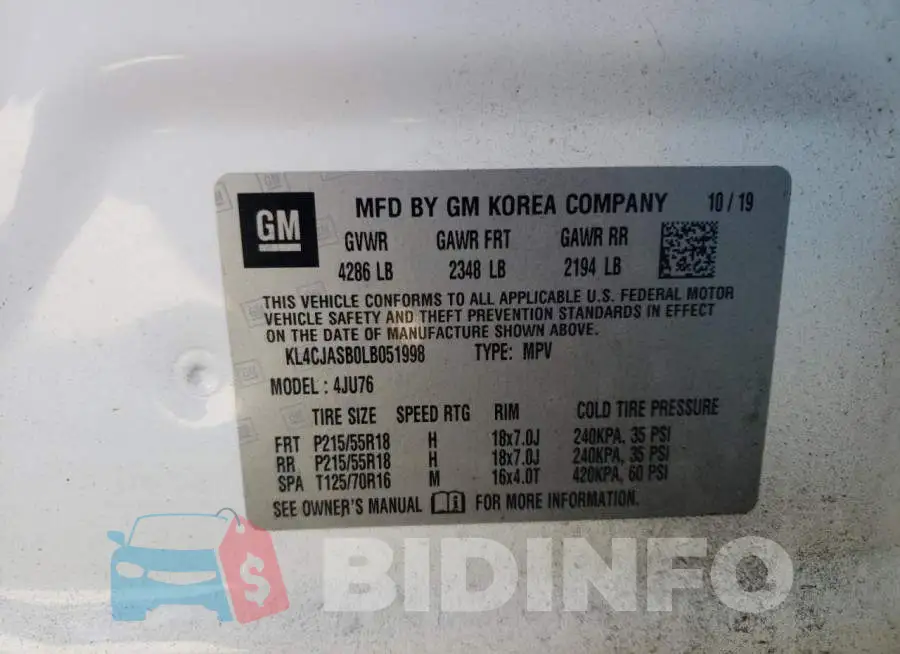 KL4CJASB0LB051998 Photo# 13